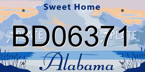 BD06371 Alabama License Plate