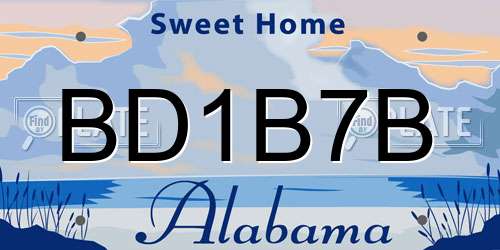 BD1B7B Alabama License Plate