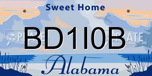 BD1I0B Alabama License Plate
