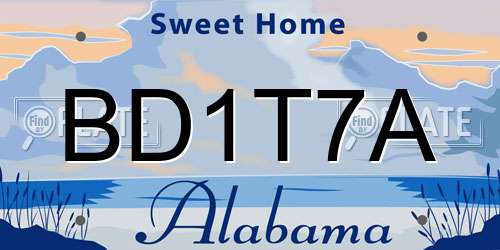 BD1T7A Alabama License Plate