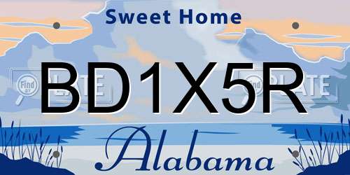 BD1X5R Alabama License Plate