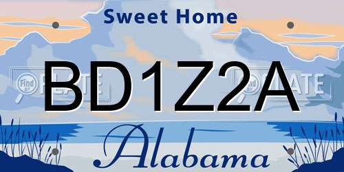 BD1Z2A Alabama License Plate
