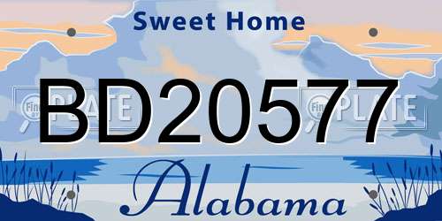 BD20577 Alabama License Plate