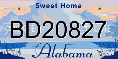 BD20827 Alabama License Plate