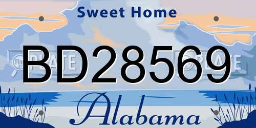 BD28569 Alabama License Plate
