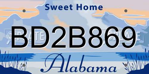 BD2B869 Alabama License Plate
