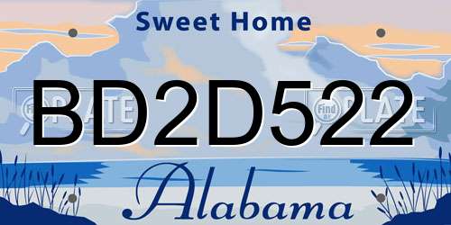 BD2D522 Alabama License Plate