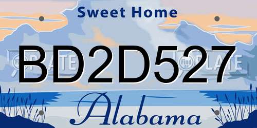 BD2D527 Alabama License Plate