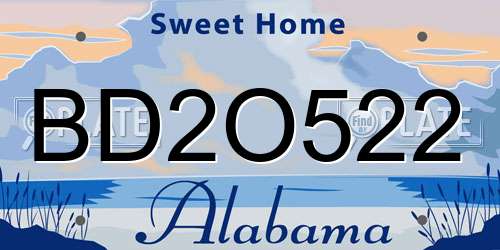 BD2O522 Alabama License Plate