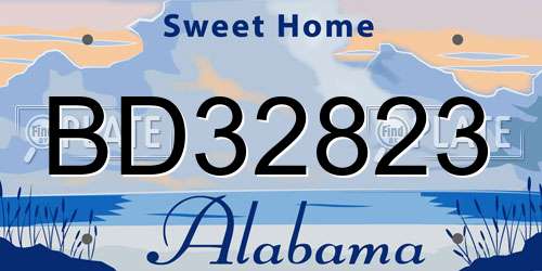BD32823 Alabama License Plate