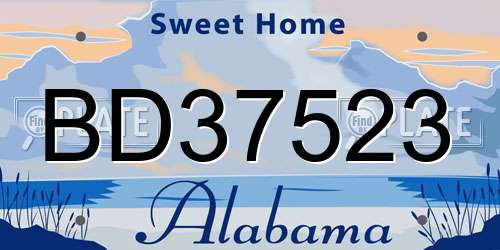 BD37523 Alabama License Plate