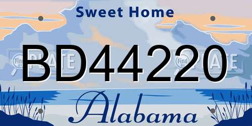 BD44220 Alabama License Plate