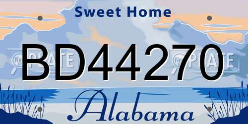 BD44270 Alabama License Plate