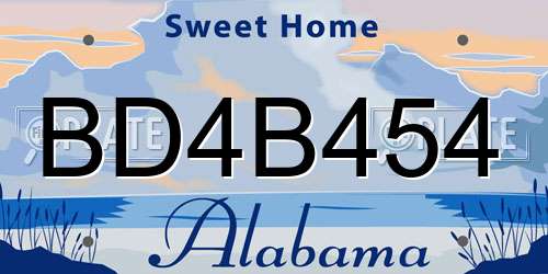 BD4B454 Alabama License Plate