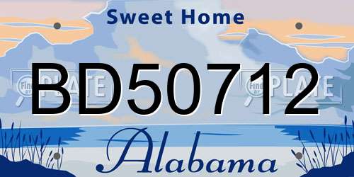 BD50712 Alabama License Plate