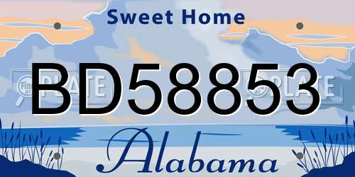 BD58853 Alabama License Plate