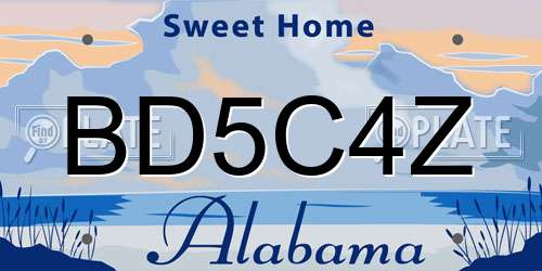 BD5C4Z Alabama License Plate