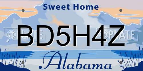 BD5H4Z Alabama License Plate
