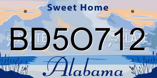 BD5O712 Alabama License Plate
