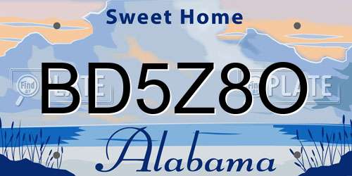 BD5Z8O Alabama License Plate