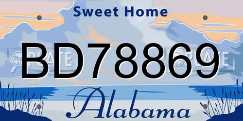 BD78869 Alabama License Plate