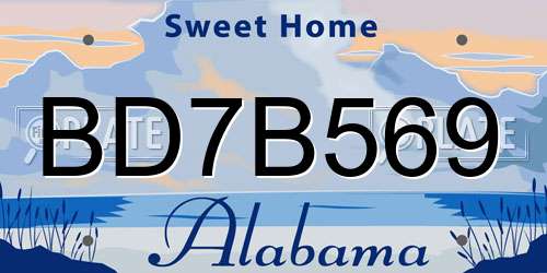 BD7B569 Alabama License Plate
