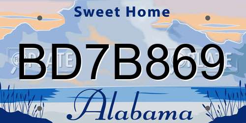 BD7B869 Alabama License Plate