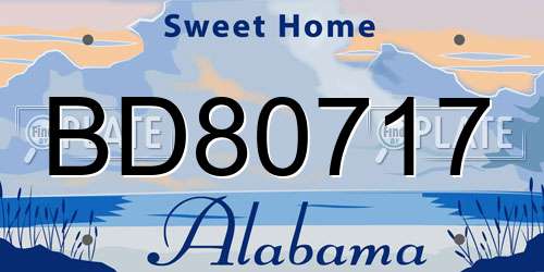 BD80717 Alabama License Plate