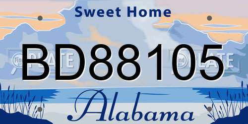 BD88105 Alabama License Plate