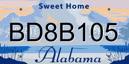 BD8B105 Alabama License Plate