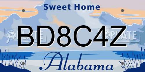 BD8C4Z Alabama License Plate