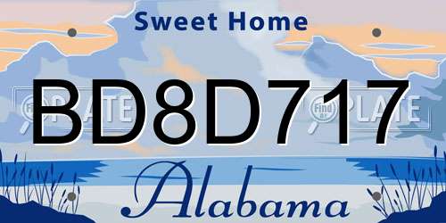 BD8D717 Alabama License Plate