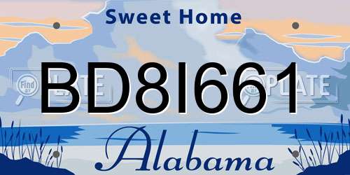 BD8I661 Alabama License Plate