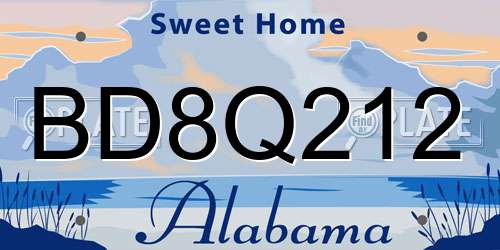 BD8Q212 Alabama License Plate