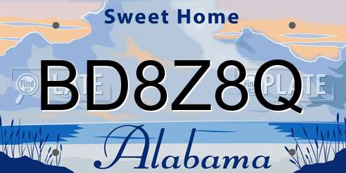 BD8Z8Q Alabama License Plate
