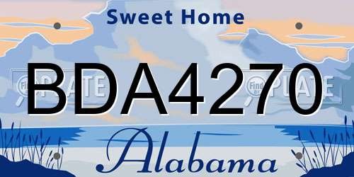 BDA4270 Alabama License Plate