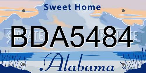 BDA5484 Alabama License Plate