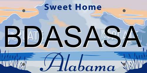 BDASASA Alabama License Plate