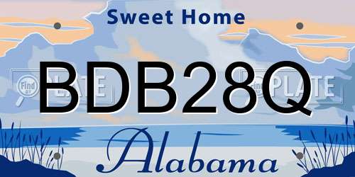 BDB28Q Alabama License Plate