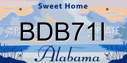 BDB71I Alabama License Plate