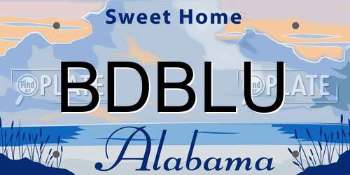 BDBLU Alabama License Plate