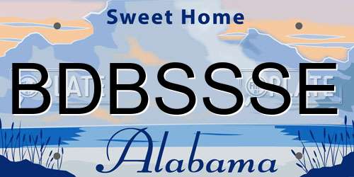 BDBSSSE Alabama License Plate