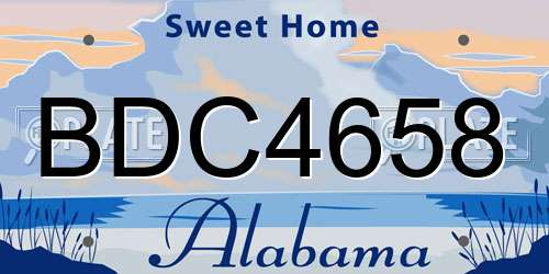 BDC4658 Alabama License Plate
