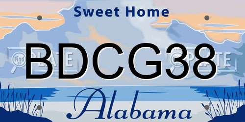 BDCG38 Alabama License Plate