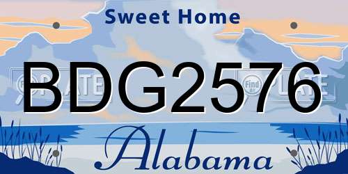 BDG2576 Alabama License Plate
