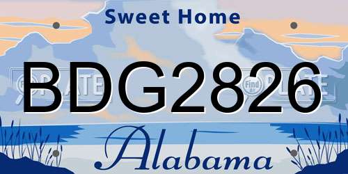 BDG2826 Alabama License Plate