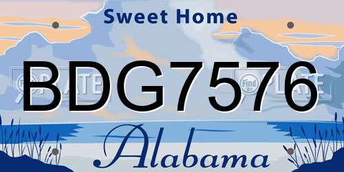 BDG7576 Alabama License Plate