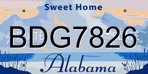 BDG7826 Alabama License Plate