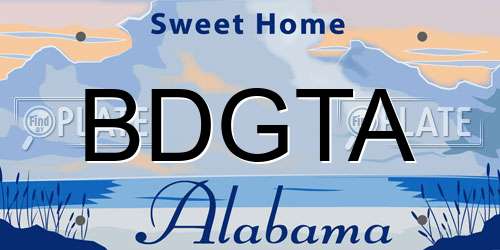 BDGTA Alabama License Plate
