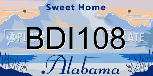 BDI108 Alabama License Plate
